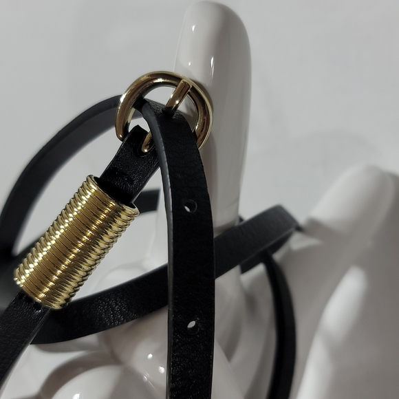 BLACK VEGAN LEATHER SKINNY BELT WOMEN MINIMALIST STATEMENT BOHEMIAN ACCESSORY 16 - Picture 4 of 11